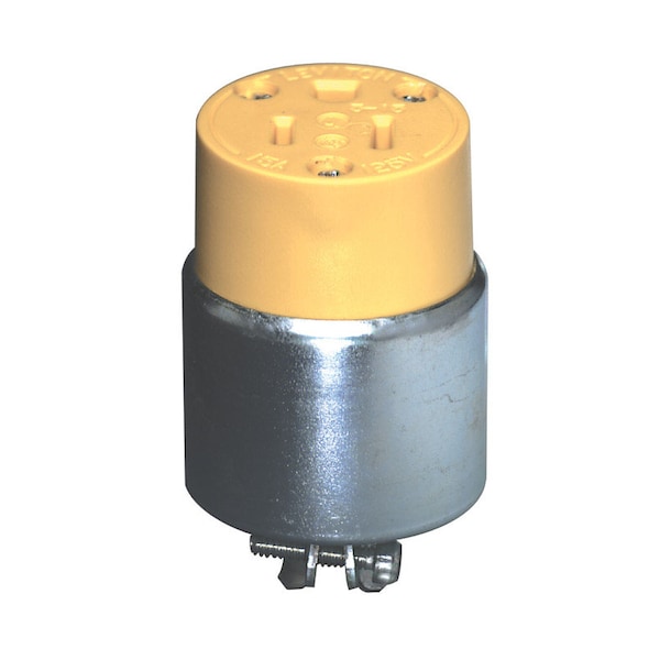 Leviton Leviton Commercial Armored Ground/Straight Blade Connector 5-15R 18-12 AWG 2 Pole 3 Wire C30-515CA-000 - main